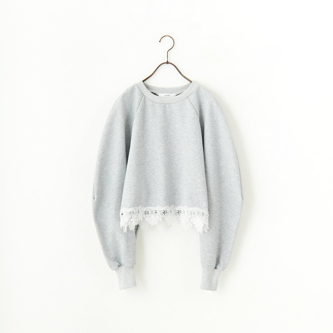 USINE [ユジーヌ] 裾レース裏毛スウェット [2510802] GRAY