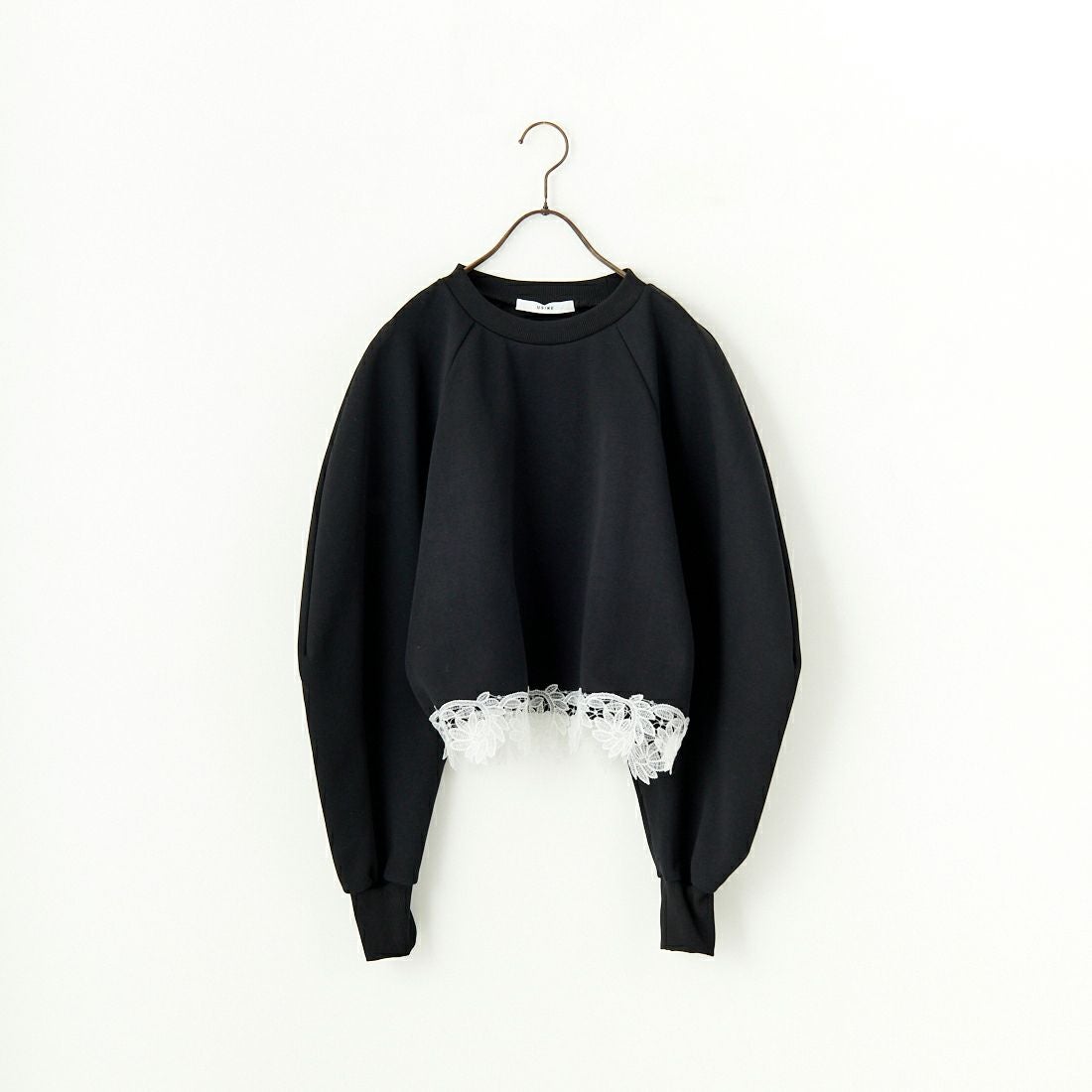 USINE [ユジーヌ] 裾レース裏毛スウェット [2510802] BLACK