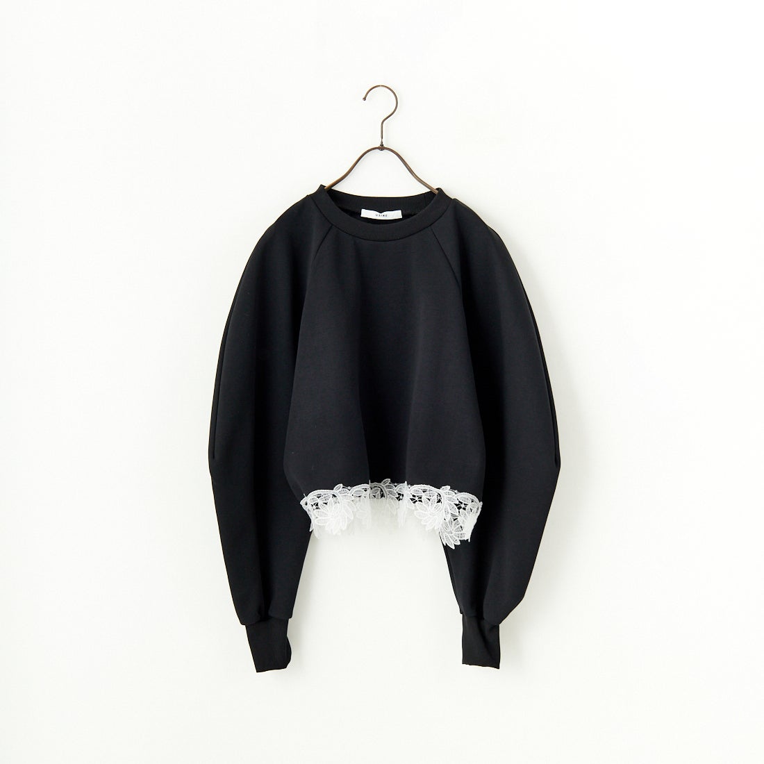 USINE [ユジーヌ] 裾レース裏毛スウェット [2510802] BLACK