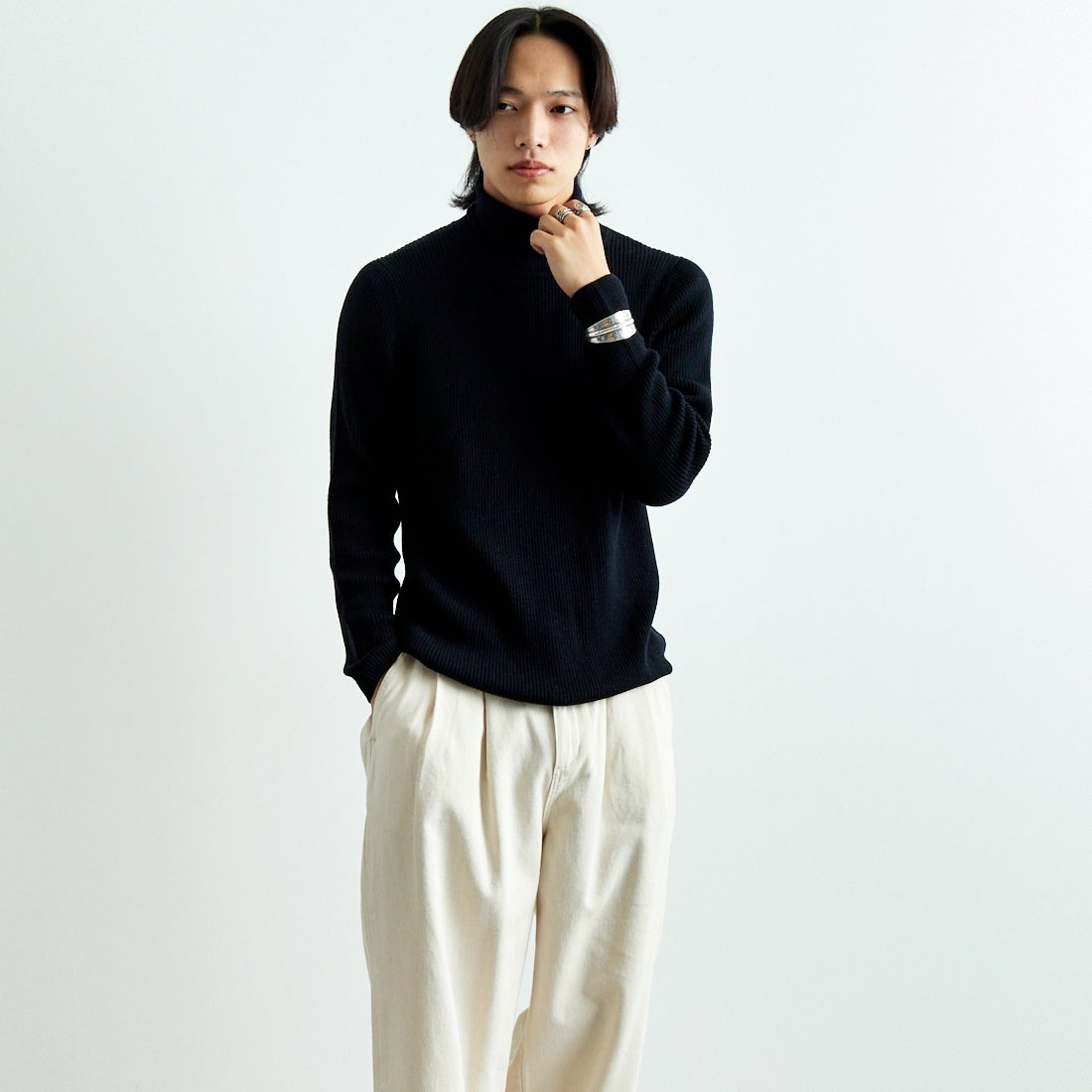 005 ﾌﾞﾗｯｸ&&モデル身長：179cm 着用サイズ：L&&