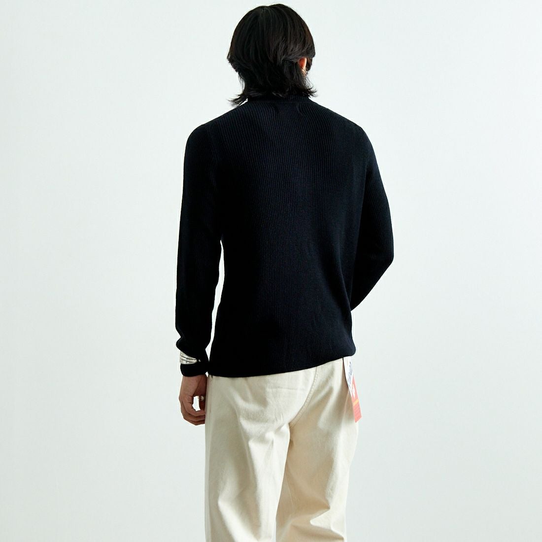 gim [ジム] 12G梳毛リブタートルネックニット [23522330] 005 ﾌﾞﾗｯｸ &&モデル身長：179cm 着用サイズ：L&&