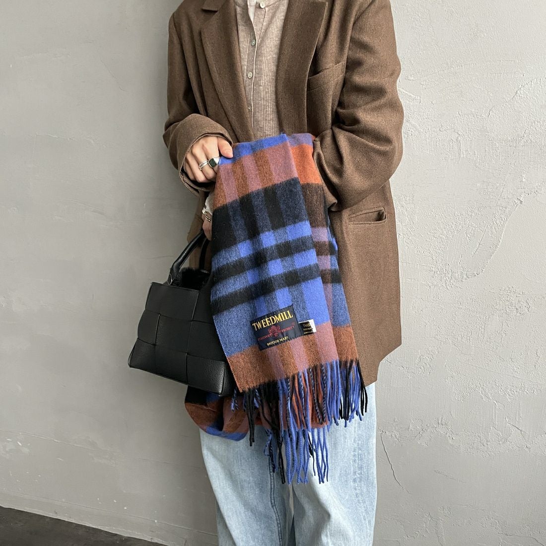 TWEED MILL [ツィードミル] 大判ストール [70-190-WP] SCONE CHEC