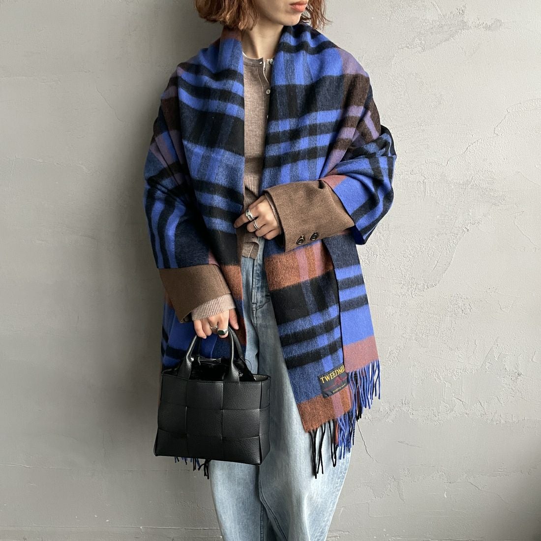 TWEED MILL [ツィードミル] ラムウールストール [70-190-WP] SCONE CHEC