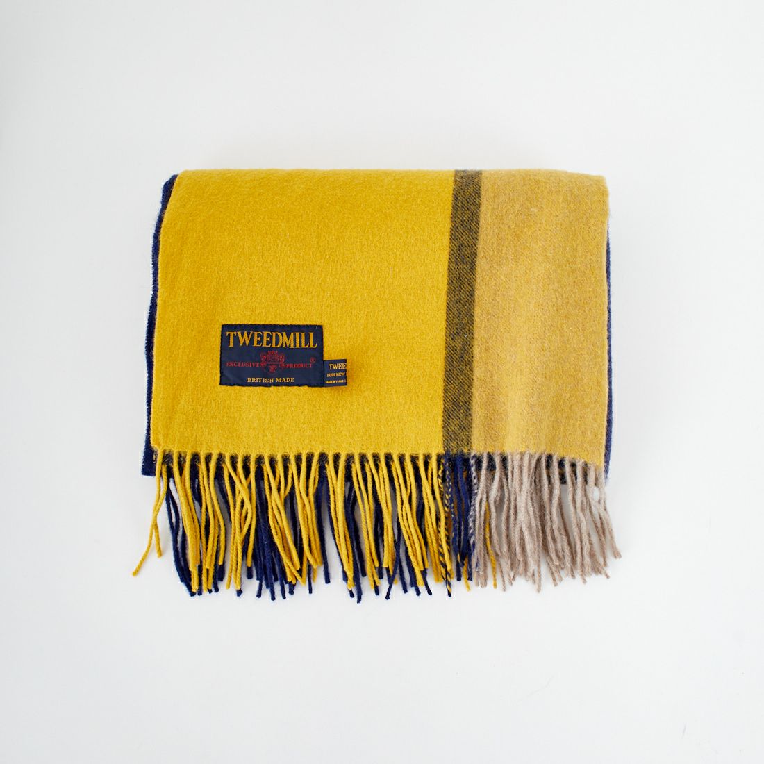 TWEED MILL [ツィードミル] ラムウールストール [70-190-WP] CHK-HONEY