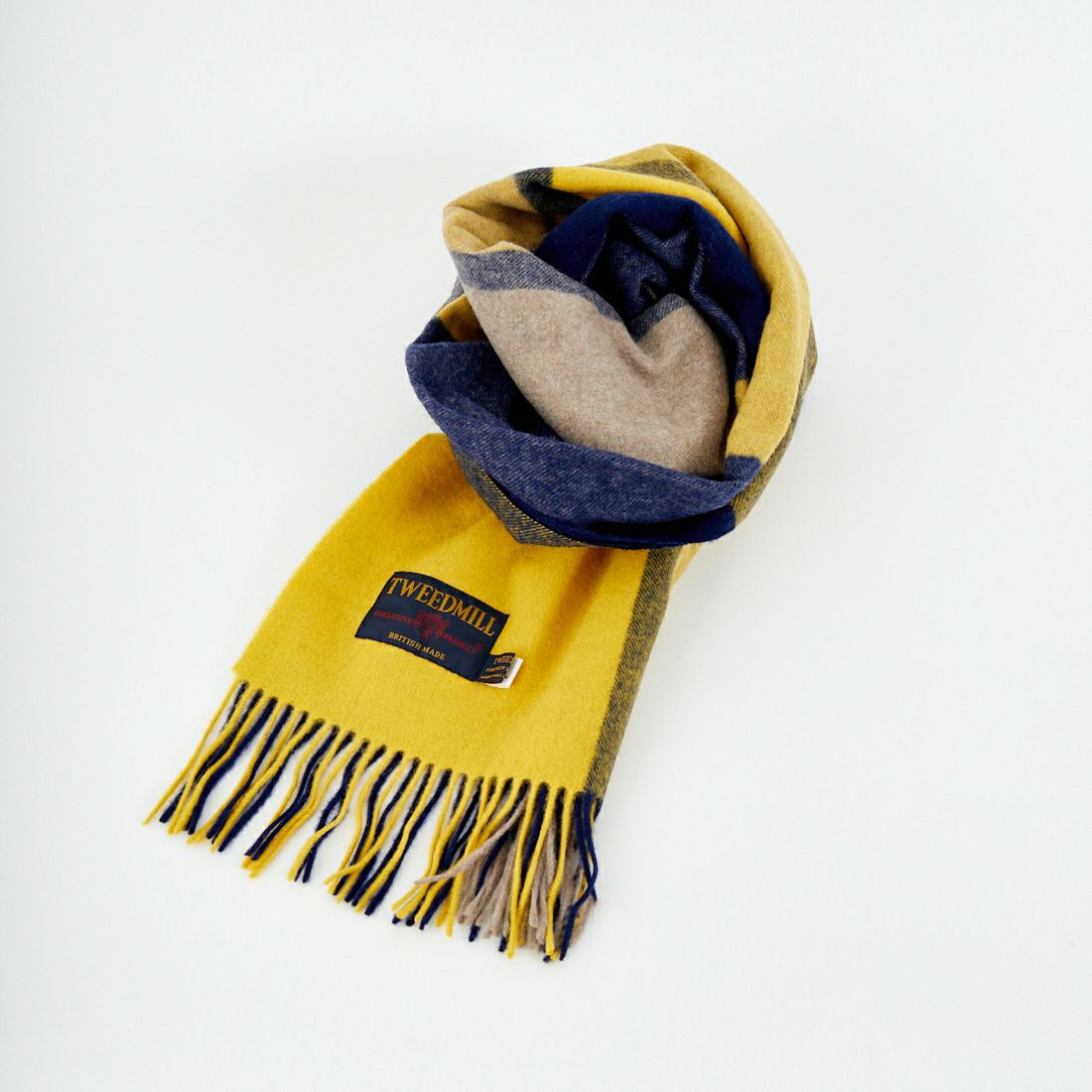 TWEED MILL [ツィードミル] ラムウールストール [70-190-WP] CHK-HONEY