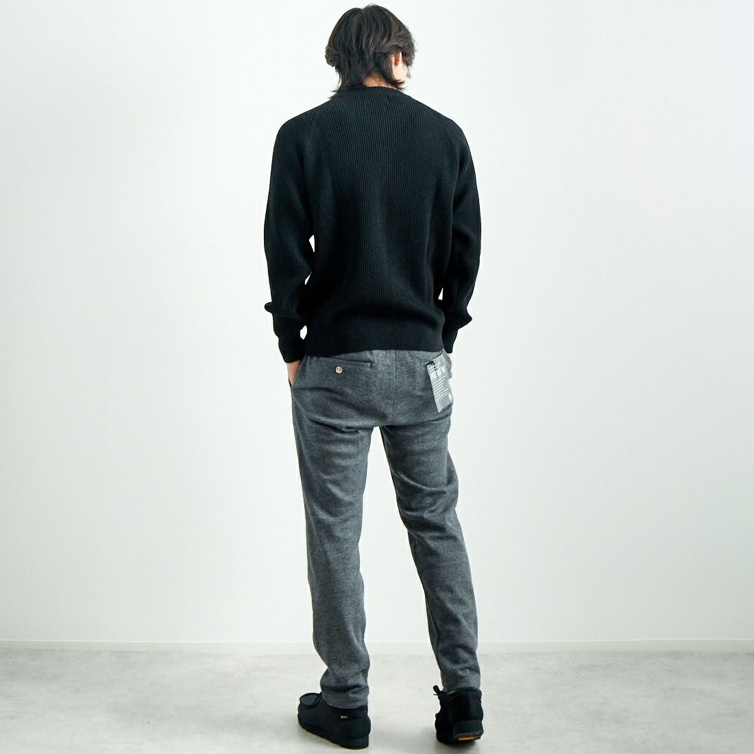 Jeans Factory Clothes [ジーンズファクトリークローズ] ウールジャージーイージートラウザー [JFC-244-059] 6S C.GRY &&モデル身長：179cm 着用サイズ：L&&