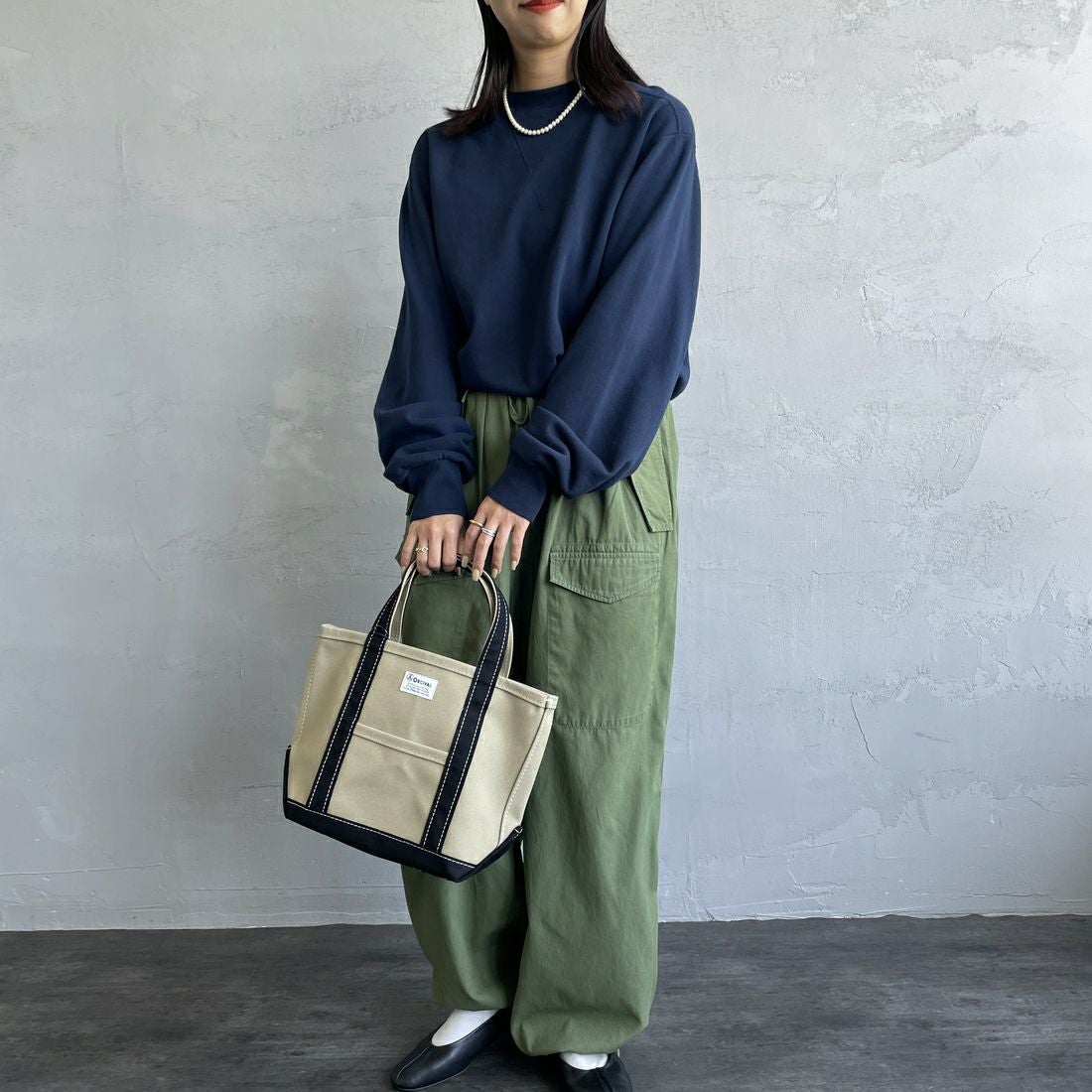 ORCIVAL [オーシバル] キャンバストートバッグ [OR-H0285KWC] LT.KHK/BK