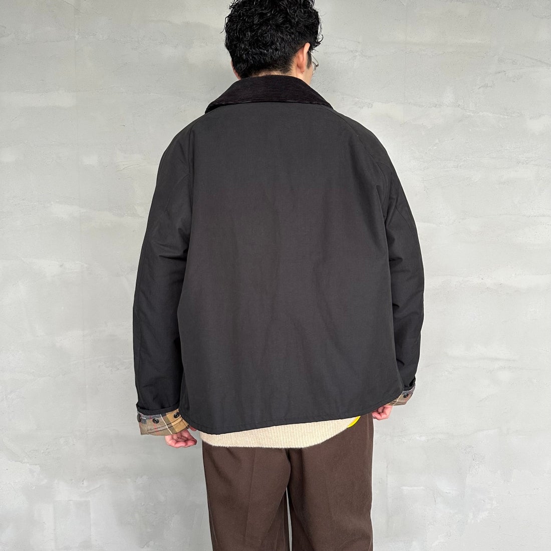 Barbour [バブアー] 別注 中綿入り SPEY スペイジャケット [MCAS151-JF] BLACK &&モデル身長：168cm 着用サイズ：40&&