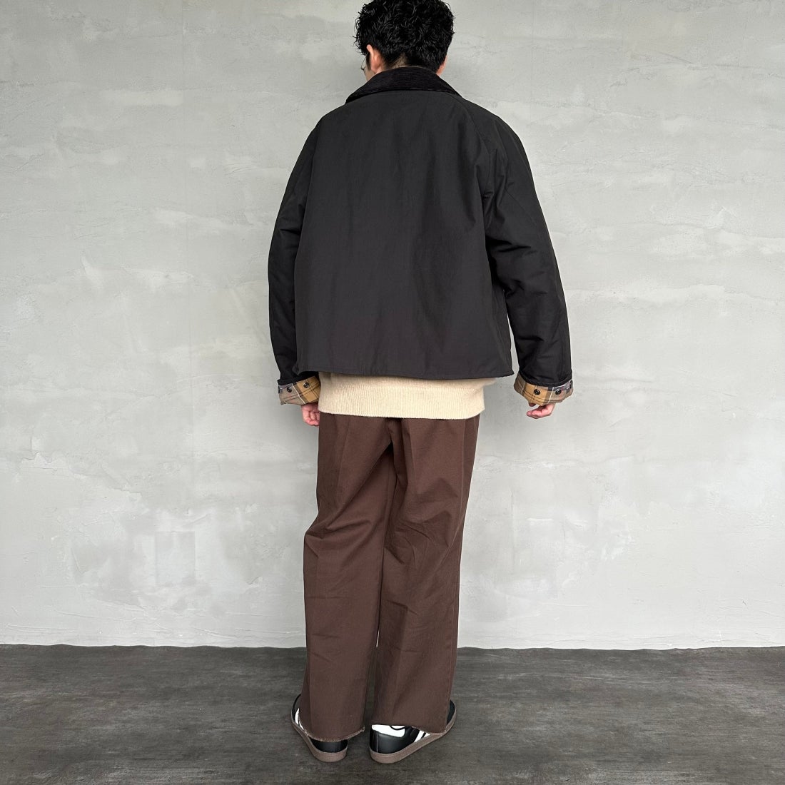 Barbour [バブアー] 別注 中綿入り SPEY スペイジャケット [MCAS151-JF] BLACK &&モデル身長：168cm 着用サイズ：40&&