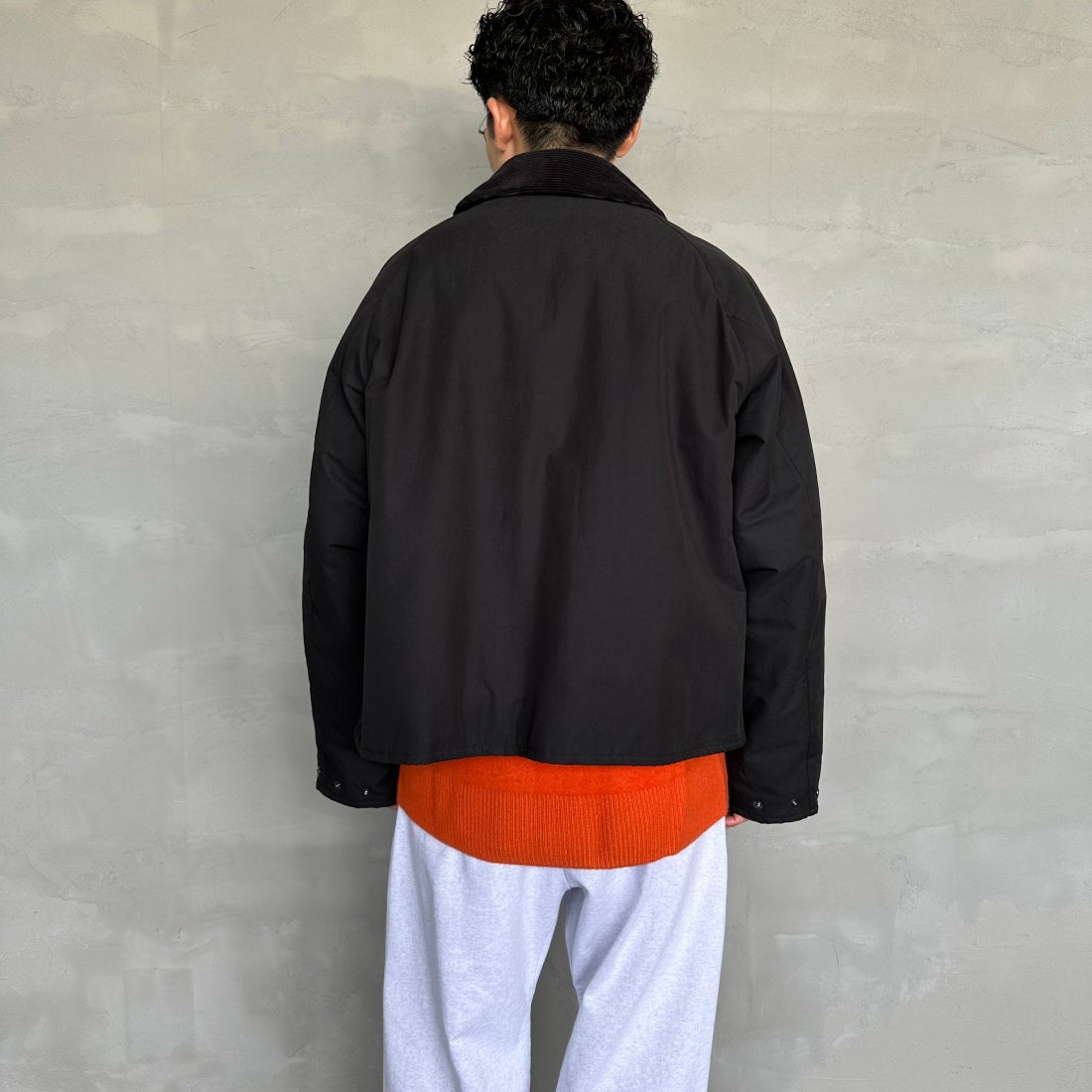 Barbour [バブアー] 別注 中綿入り SPEY スペイジャケット [MCAS151-JF] BLACK &&モデル身長：168cm 着用サイズ：40&&