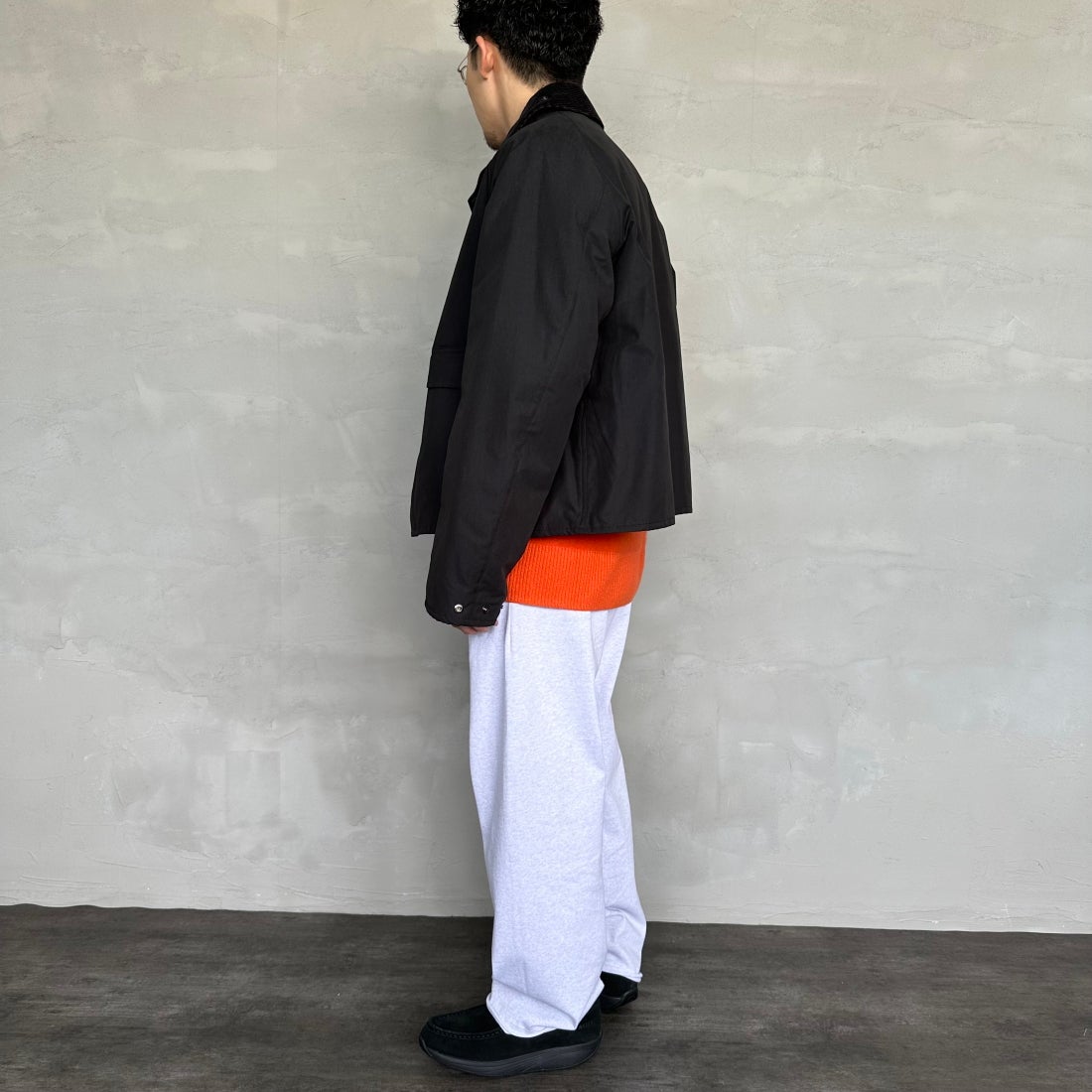 Barbour [バブアー] 別注 中綿入り SPEY スペイジャケット [MCAS151-JF] BLACK &&モデル身長：168cm 着用サイズ：40&&