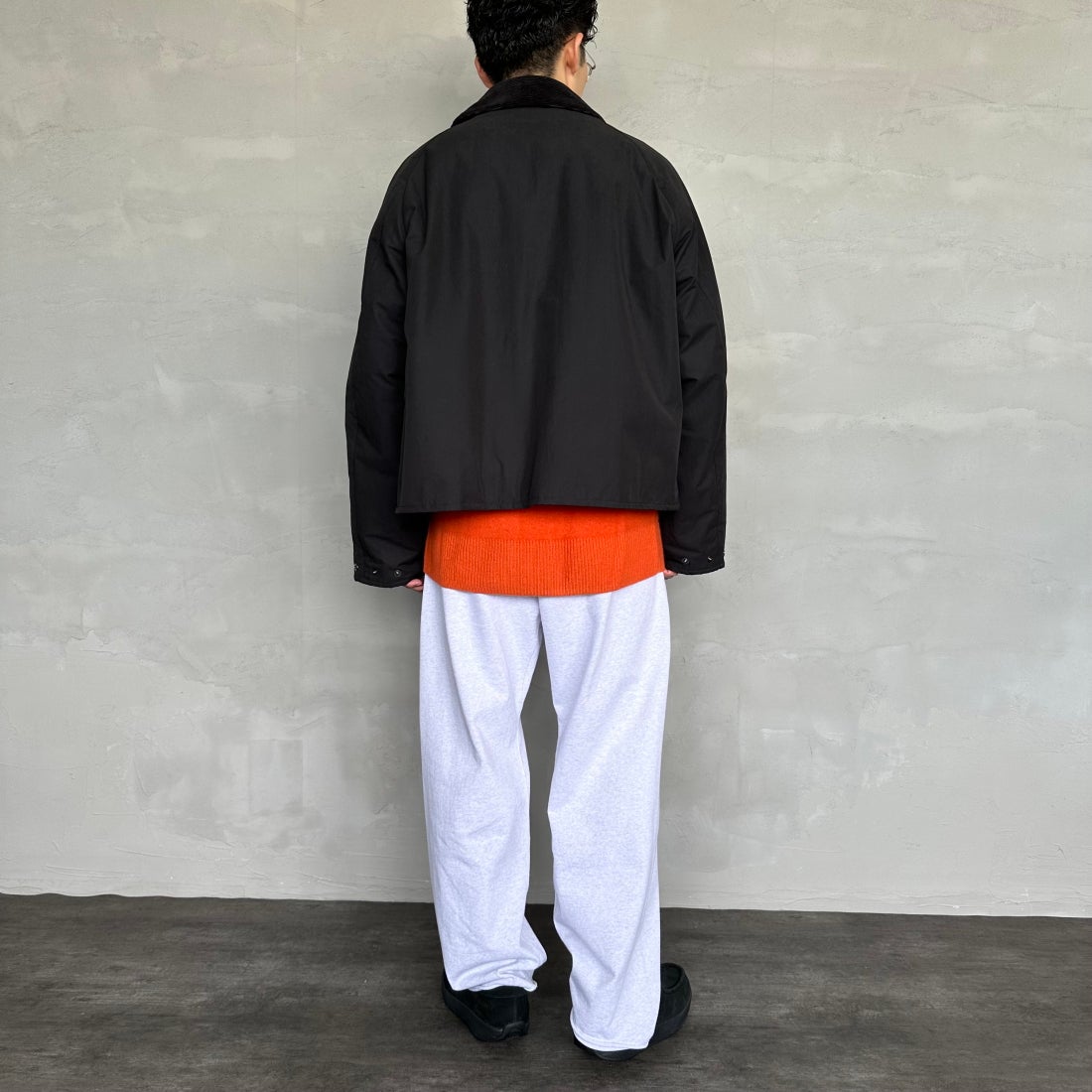 Barbour [バブアー] 別注 中綿入り SPEY スペイジャケット [MCAS151-JF] BLACK &&モデル身長：168cm 着用サイズ：40&&