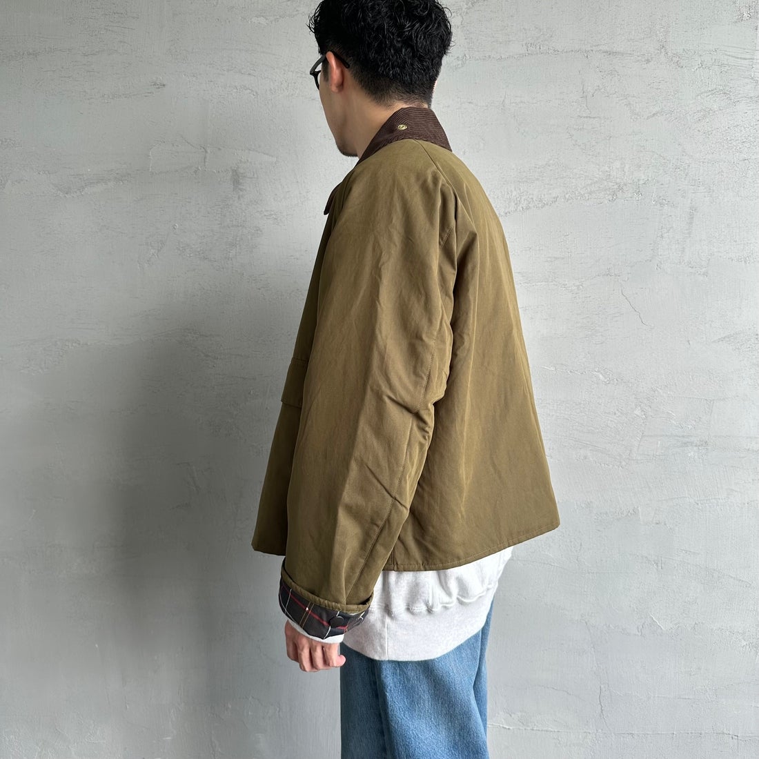 Barbour [バブアー] 別注 中綿入り SPEY スペイジャケット [MCAS151-JF] KHAKI &&モデル身長：168cm 着用サイズ：38&&