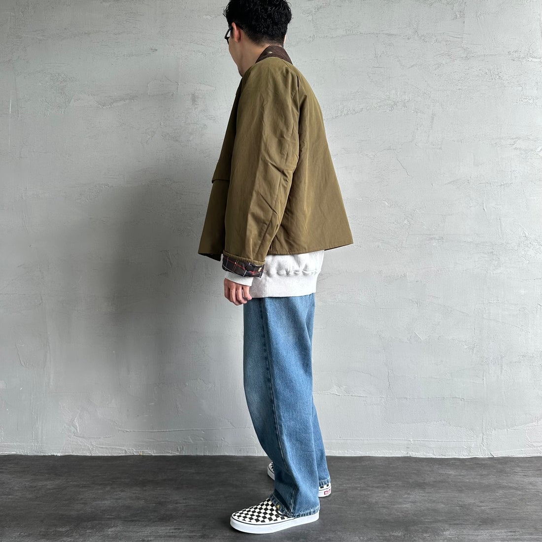 Barbour [バブアー] 別注 中綿入り SPEY スペイジャケット [MCAS151-JF] KHAKI &&モデル身長：168cm 着用サイズ：38&&