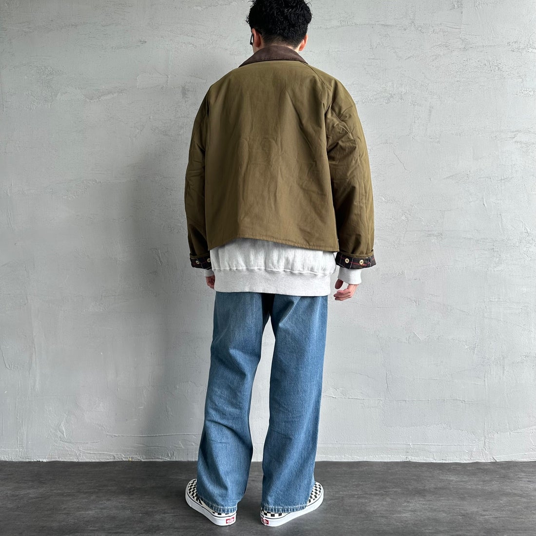 Barbour [バブアー] 別注 中綿入り SPEY スペイジャケット [MCAS151-JF] KHAKI &&モデル身長：168cm 着用サイズ：38&&