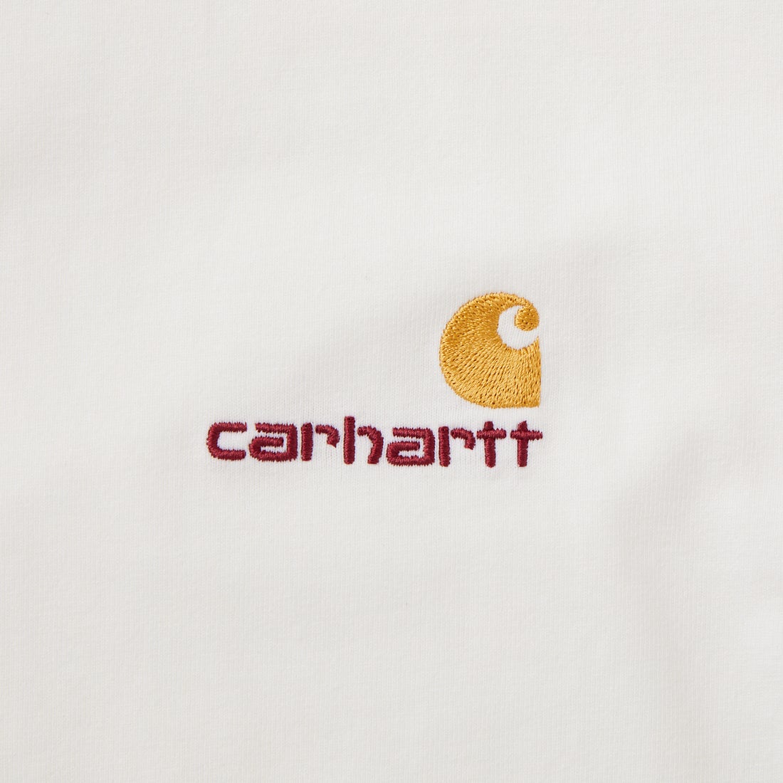 carhartt WIP [カーハートダブリューアイピー] ロングスリーブアメリカンスクリプトTシャツ [I029955] WHITE &&モデル身長：168cm 着用サイズ：L&&