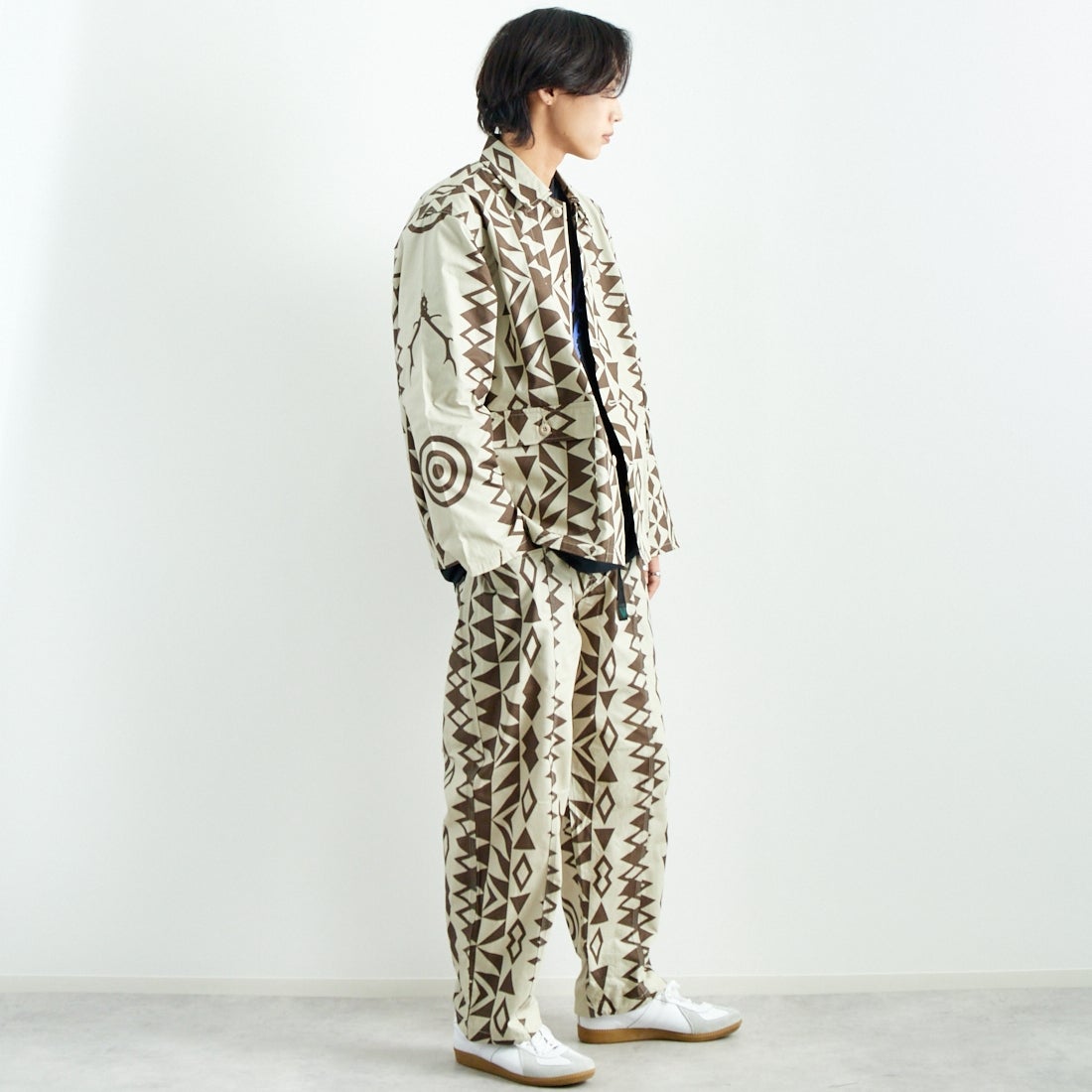 South2West8 [サウスツーウエストエイト] ハンティングシャツジャケット [PU497] B NATIVE S &&モデル身長：179cm 着用サイズ：L&&