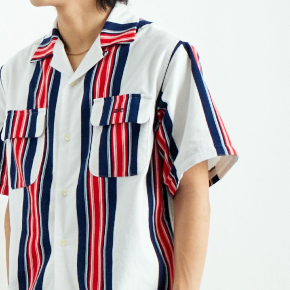 AiE [エーアイイー] ストライプペインターシャツ [PU617] A OFF WHIT