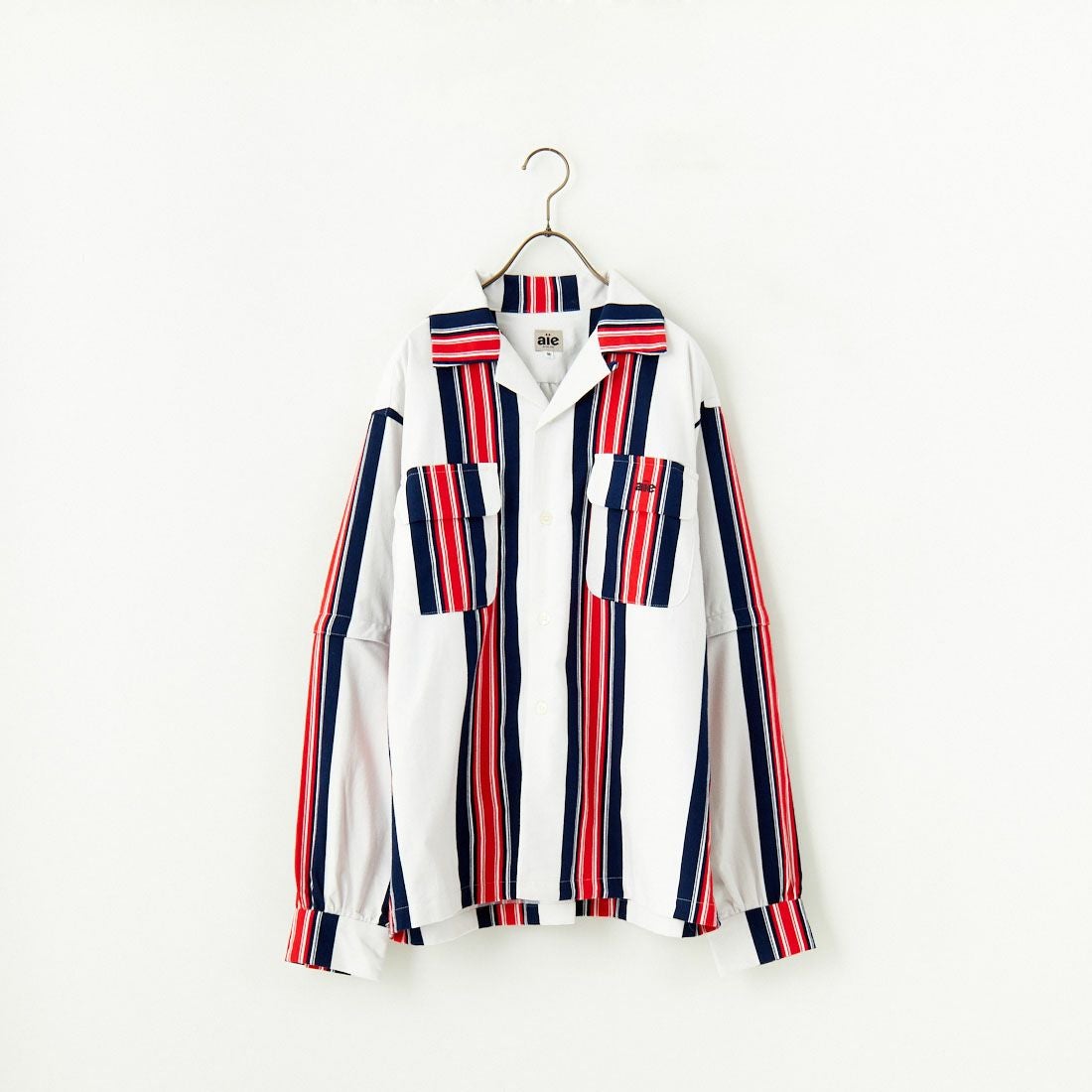 AiE [エーアイイー] ストライプペインターシャツ [PU617] A OFF WHIT