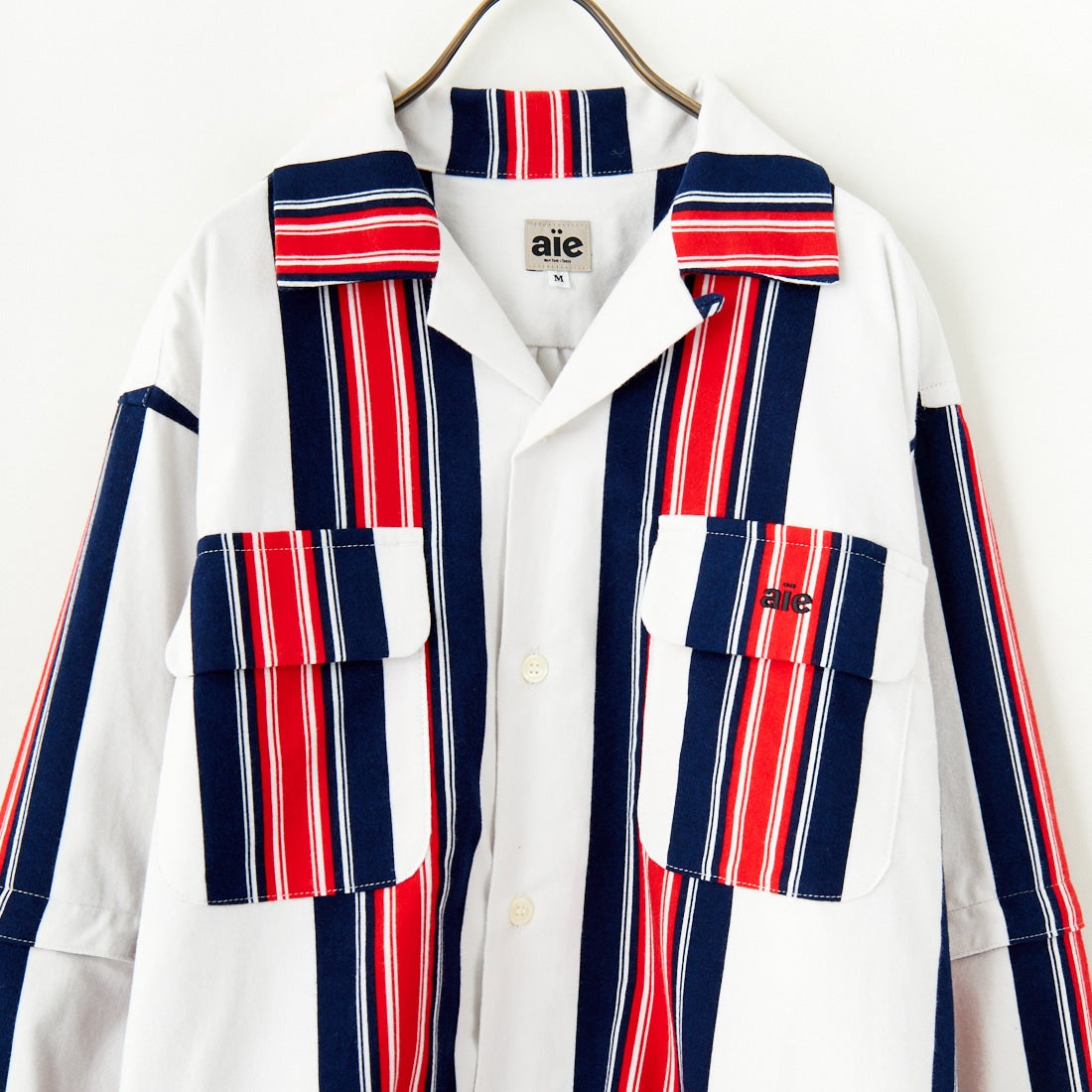 AiE [エーアイイー] ストライプペインターシャツ [PU617] A OFF WHIT