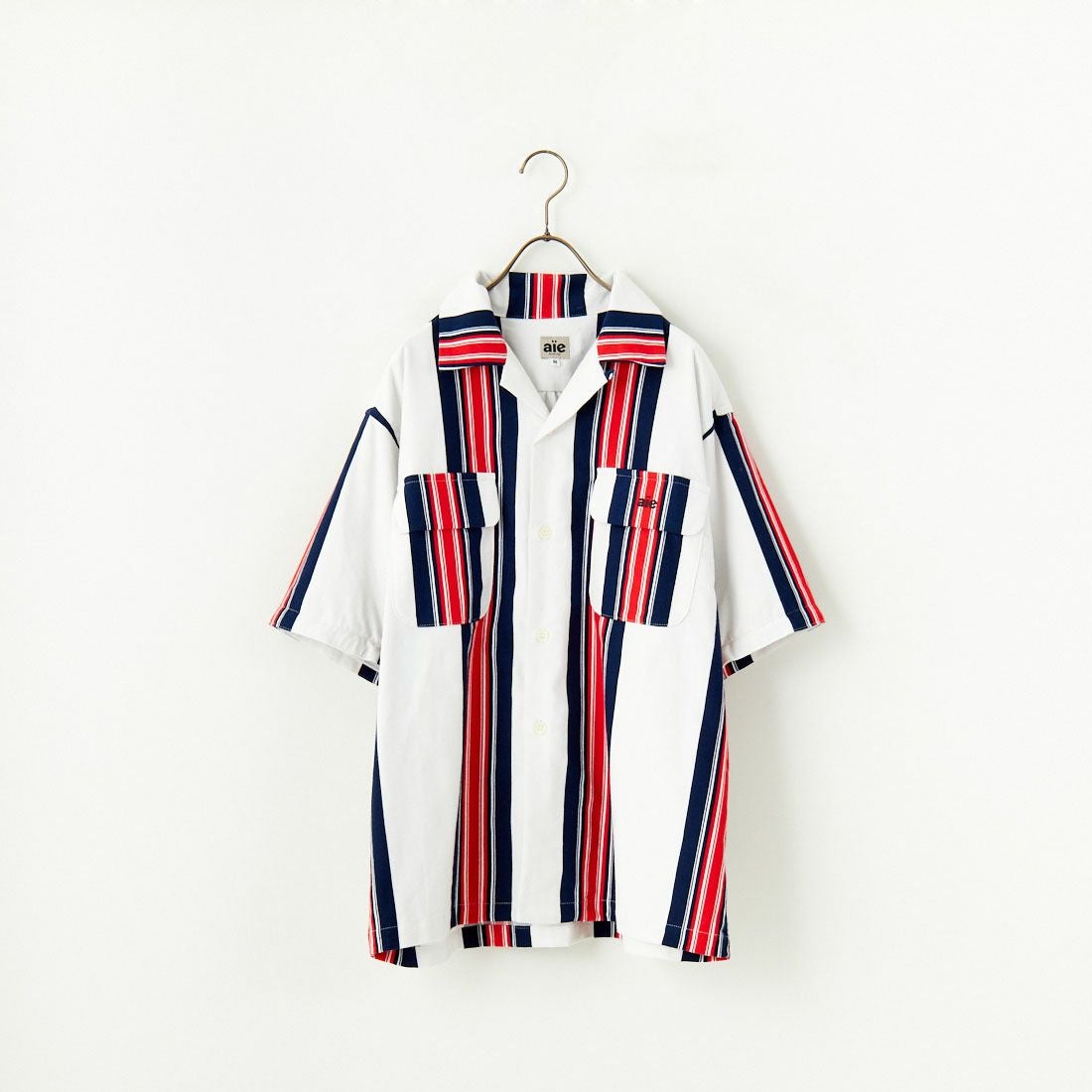 AiE [エーアイイー] ストライプペインターシャツ [PU617] A OFF WHIT
