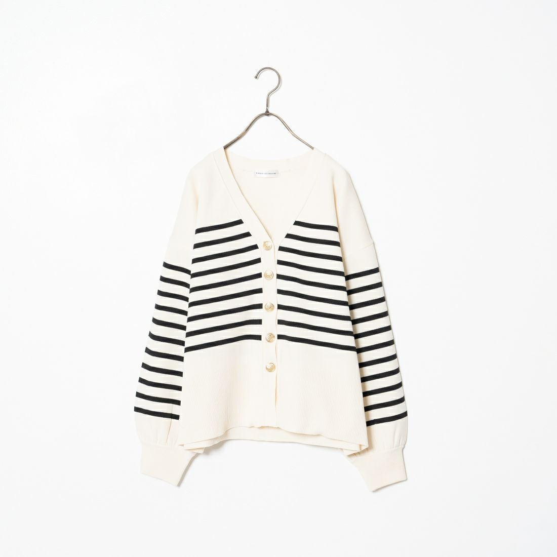 Maison de L'allure [メゾン ドゥ ラリュール] 金ボタン Vネックカーディガン [M24131018] 50 NAT/BLK