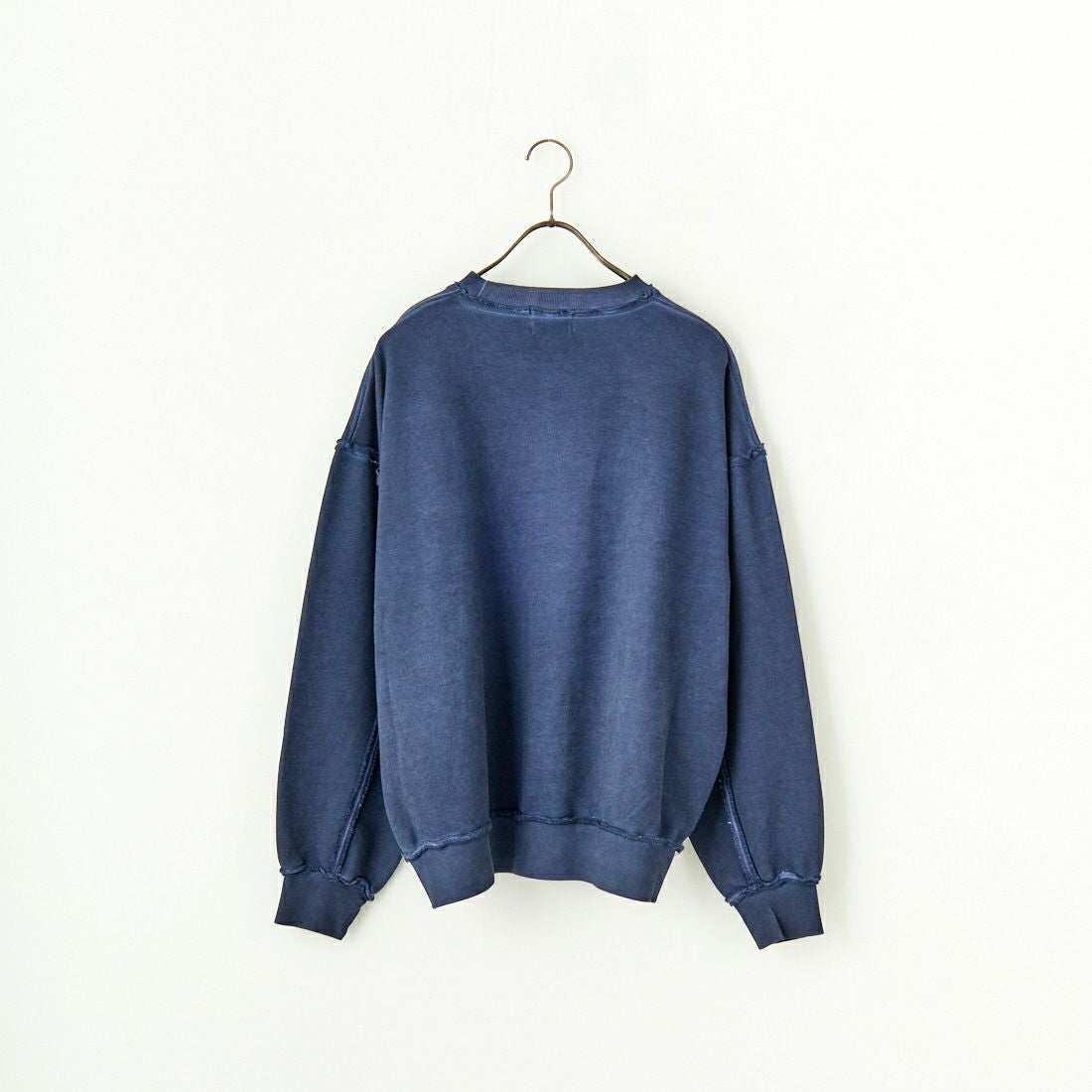 SLICK [スリック] ピグメントダイ ダメージスウェットシャツ [5155923] 210 NAVY