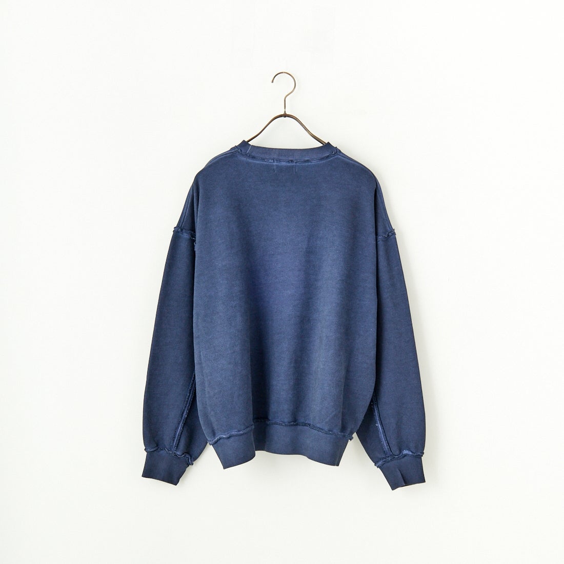 SLICK [スリック] ピグメントダイ ダメージスウェットシャツ [5155923] 210 NAVY