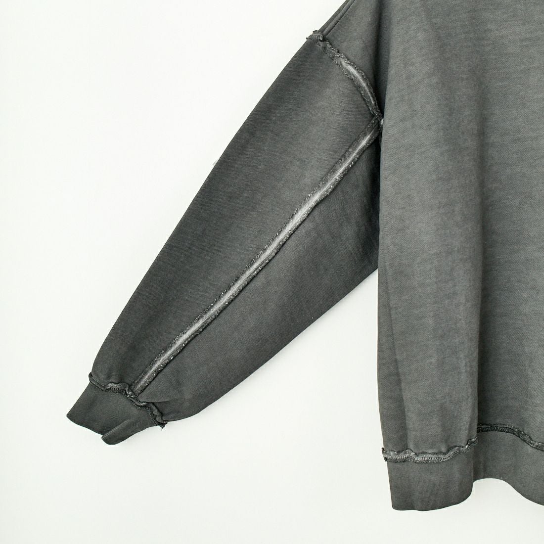 SLICK [スリック] ピグメントダイ ダメージスウェットシャツ [5155923] 720 COAL B