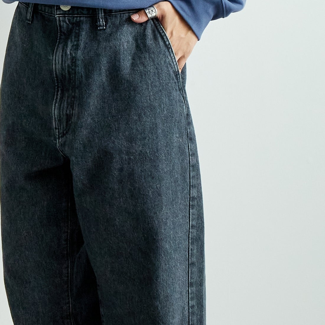 NEEDBY heritage [ニードバイヘリテージ] DANIEL ワイドテーパードデニム [B1C601937SDG] S-DK GRAY