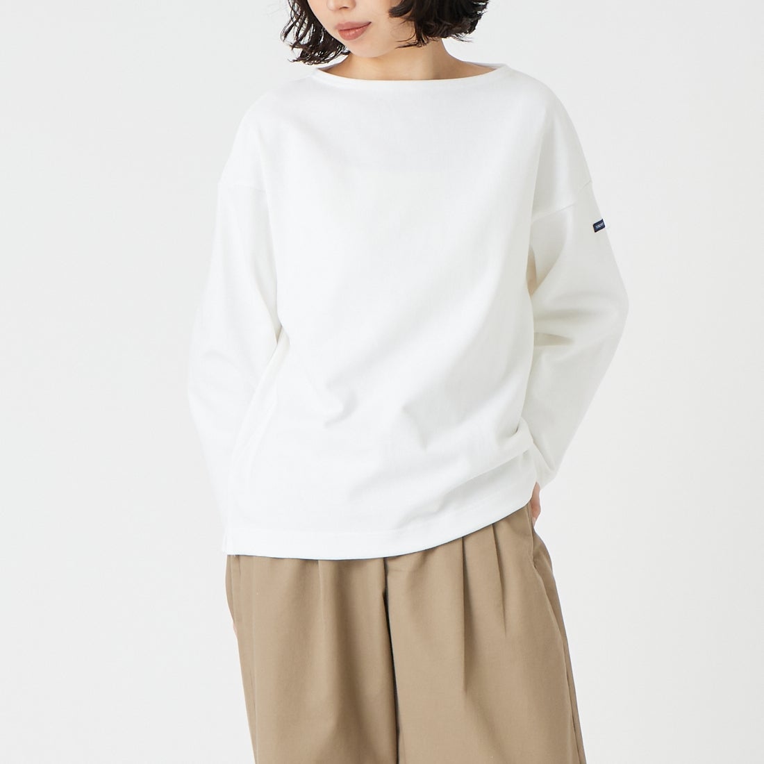 ST.JAMES [セントジェームス] ウェッソン ルーズドロップTシャツ [20JC-OUESS-LOOSE] NEIGE &&モデル身長：162cm 着用サイズ：3&&