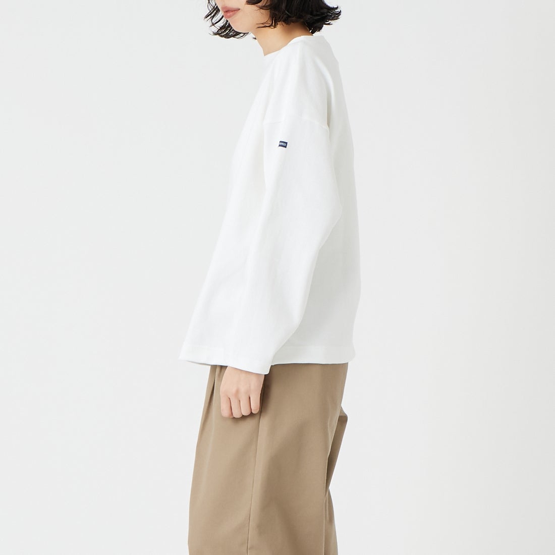 ST.JAMES [セントジェームス] ウェッソン ルーズドロップTシャツ [20JC-OUESS-LOOSE] NEIGE &&モデル身長：162cm 着用サイズ：3&&