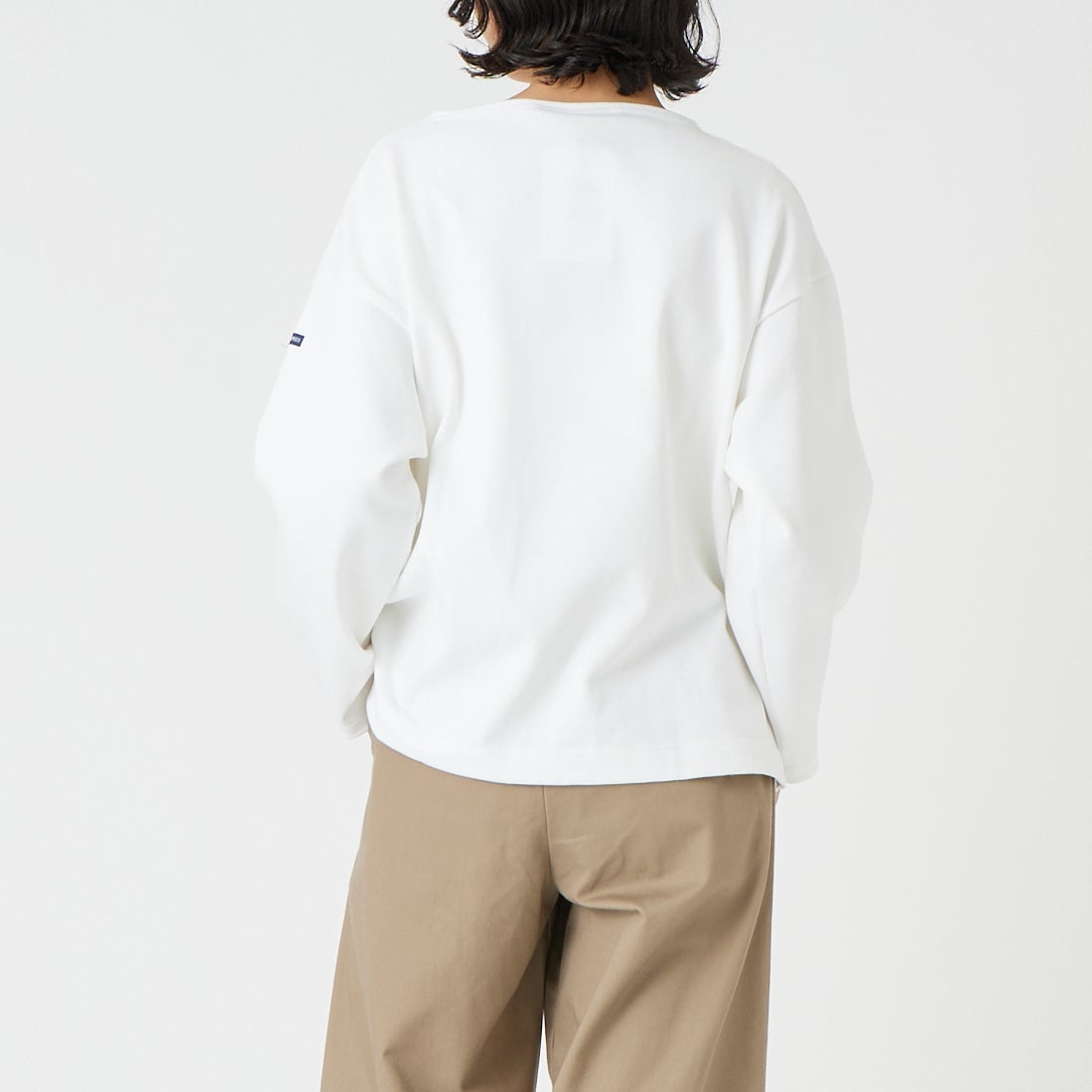 ST.JAMES [セントジェームス] ウェッソン ルーズドロップTシャツ [20JC-OUESS-LOOSE] NEIGE &&モデル身長：162cm 着用サイズ：3&&