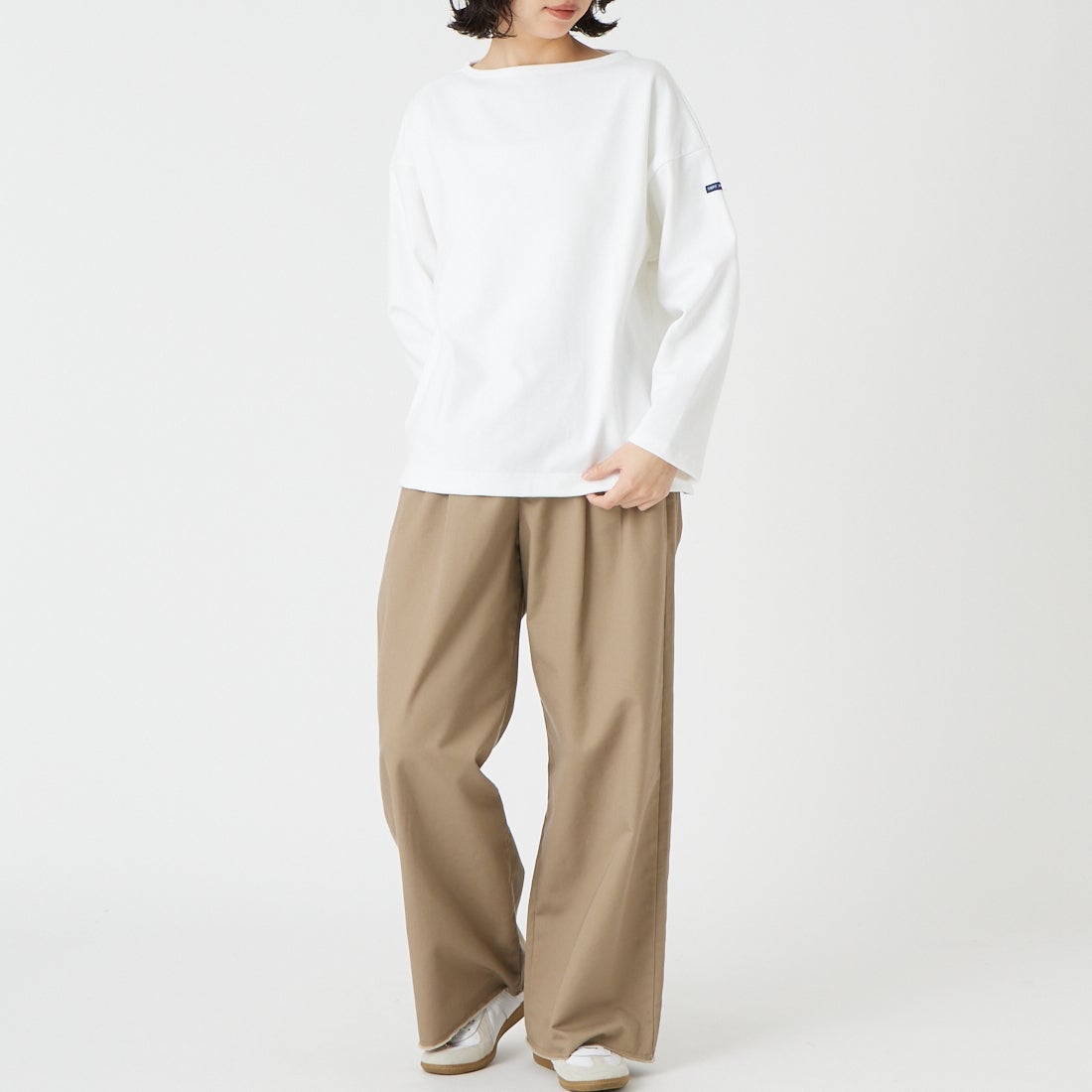 ST.JAMES [セントジェームス] ウェッソン ルーズドロップTシャツ [20JC-OUESS-LOOSE] NEIGE &&モデル身長：162cm 着用サイズ：3&&