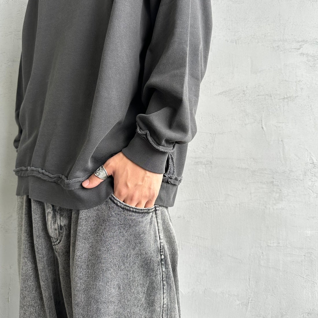 ONEITA [オニータ] 別注 インサイドアウト クルーネックスウェット [2423-442IN-JF] CHARCOAL