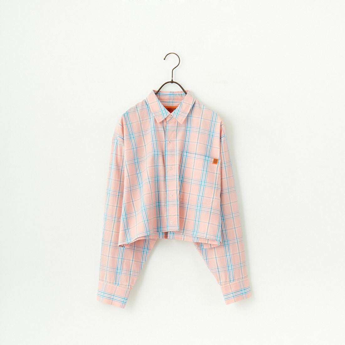 UNIVERSAL OVERALL [ユニバーサルオーバーオール] 別注 ショート丈 ビッグポケットシャツ [U2513158IN-JF] PINK CH