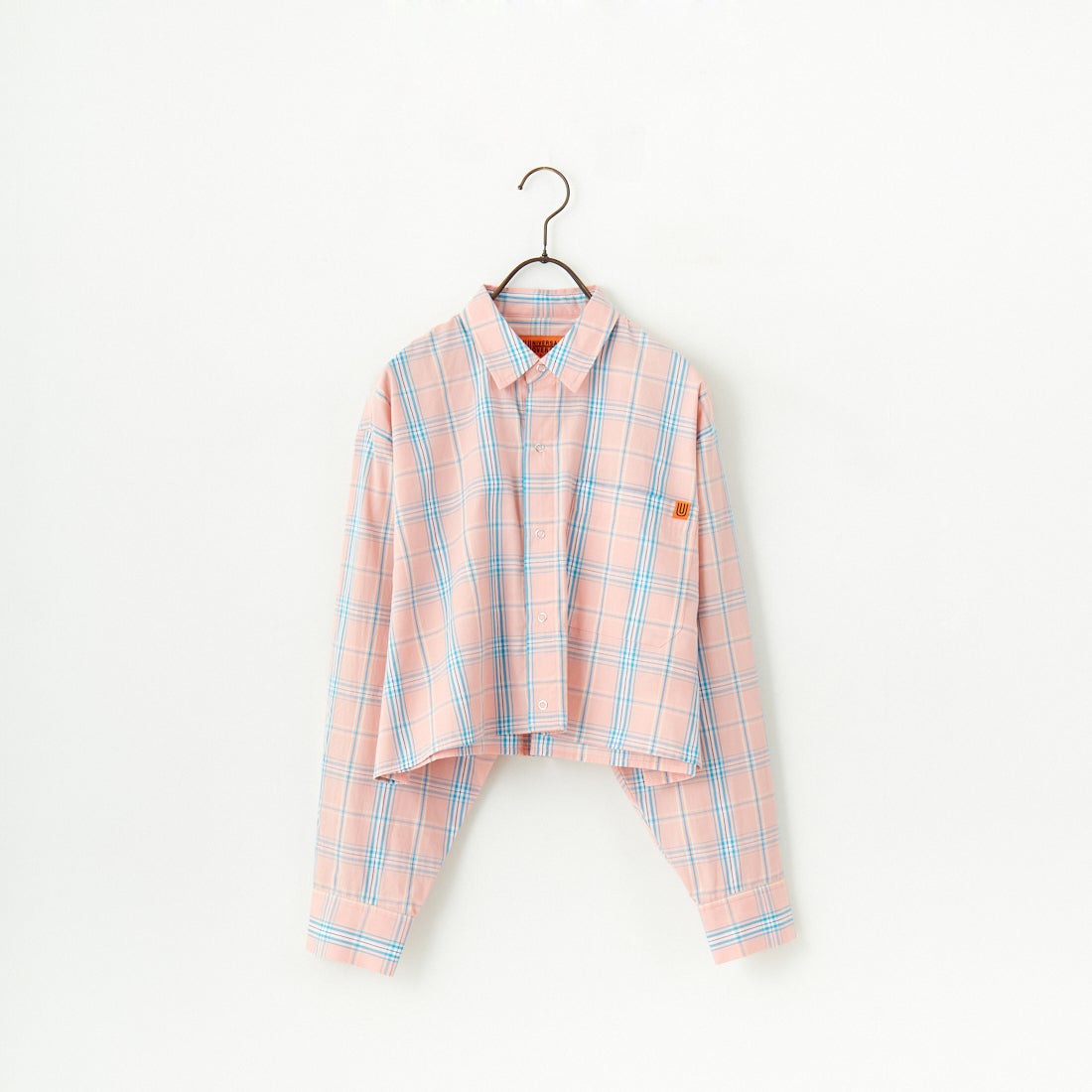 UNIVERSAL OVERALL [ユニバーサルオーバーオール] 別注 ショート丈 ビッグポケットシャツ [U2513158IN-JF] PINK CH