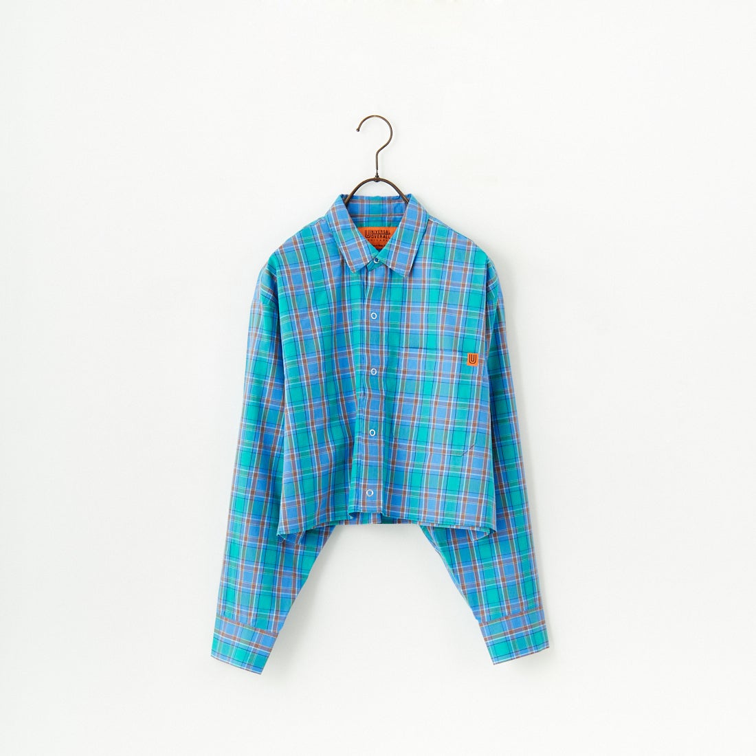 UNIVERSAL OVERALL [ユニバーサルオーバーオール] 別注 ショート丈 ビッグポケットシャツ [U2513158IN-JF] BLUE CH