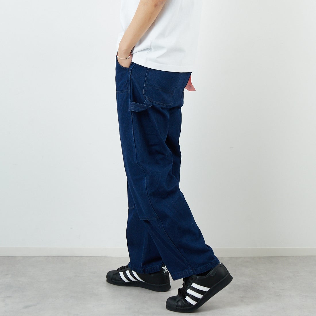 Jeans Factory Clothes [ジーンズファクトリークローズ] STANDARD ダブルニーカーブペインターパンツ [JFC-243-066] ONE WASH &&モデル身長：179cm 着用サイズ：M&&