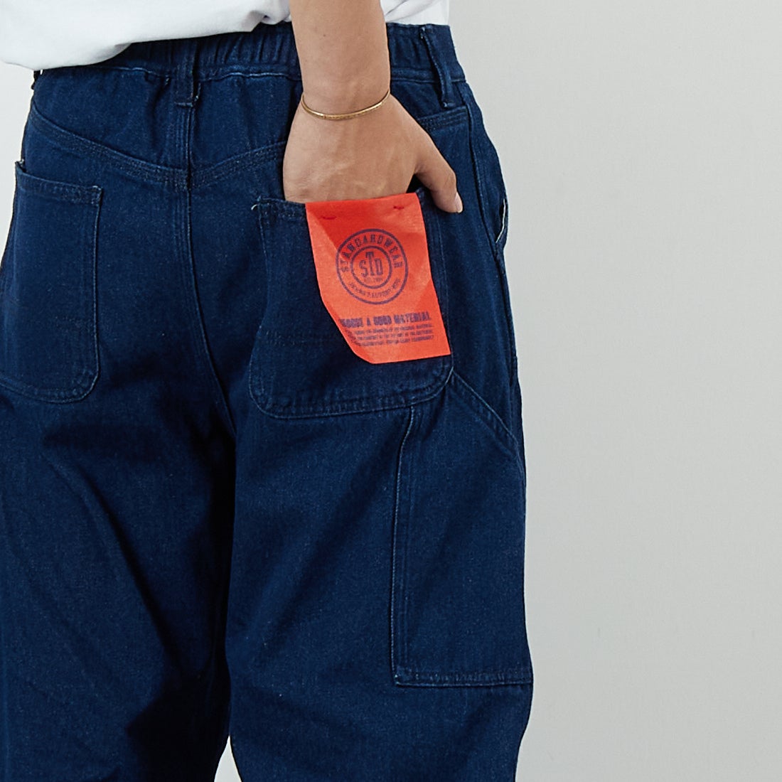 Jeans Factory Clothes [ジーンズファクトリークローズ] STANDARD ダブルニーカーブペインターパンツ [JFC-243-066] ONE WASH &&モデル身長：179cm 着用サイズ：M&&