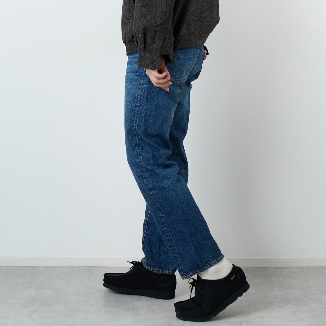 WAREHOUSE [ウエアハウス] 2ND-HAND 1101 [1101] D U/W (USED WASH 濃) &&モデル身長：179cm 着用サイズ：32&&