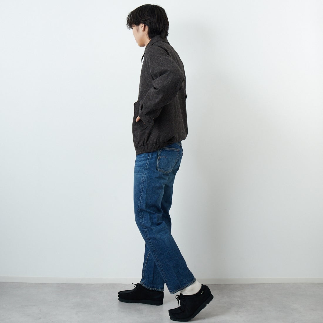 WAREHOUSE [ウエアハウス] 2ND-HAND 1101 [1101] D U/W (USED WASH 濃) &&モデル身長：179cm 着用サイズ：32&&