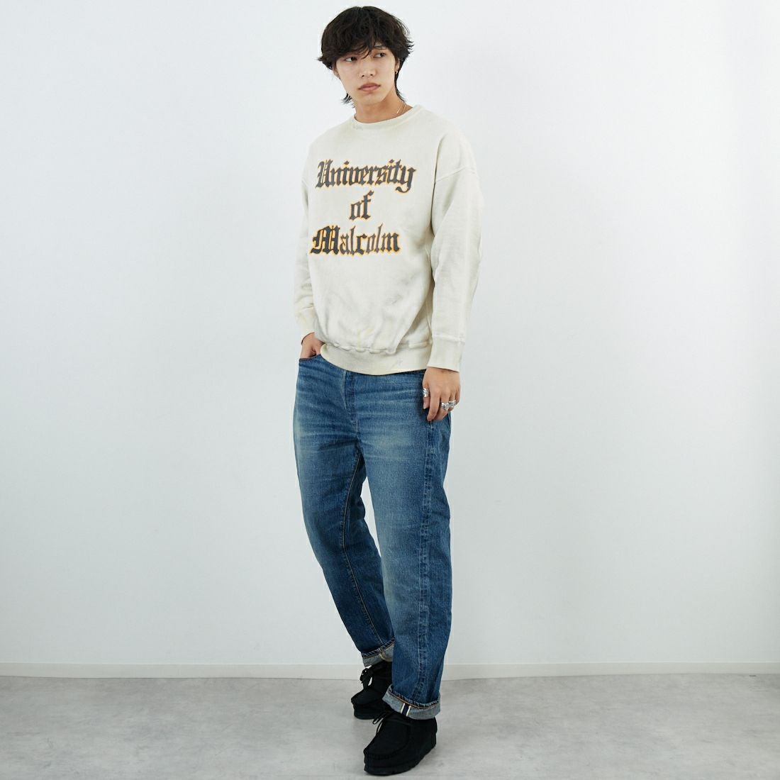 WAREHOUSE [ウエアハウス] 2ND-HAND 1101 [1101] UW (USED WASH 中)&&モデル身長：179cm 着用サイズ：32&&