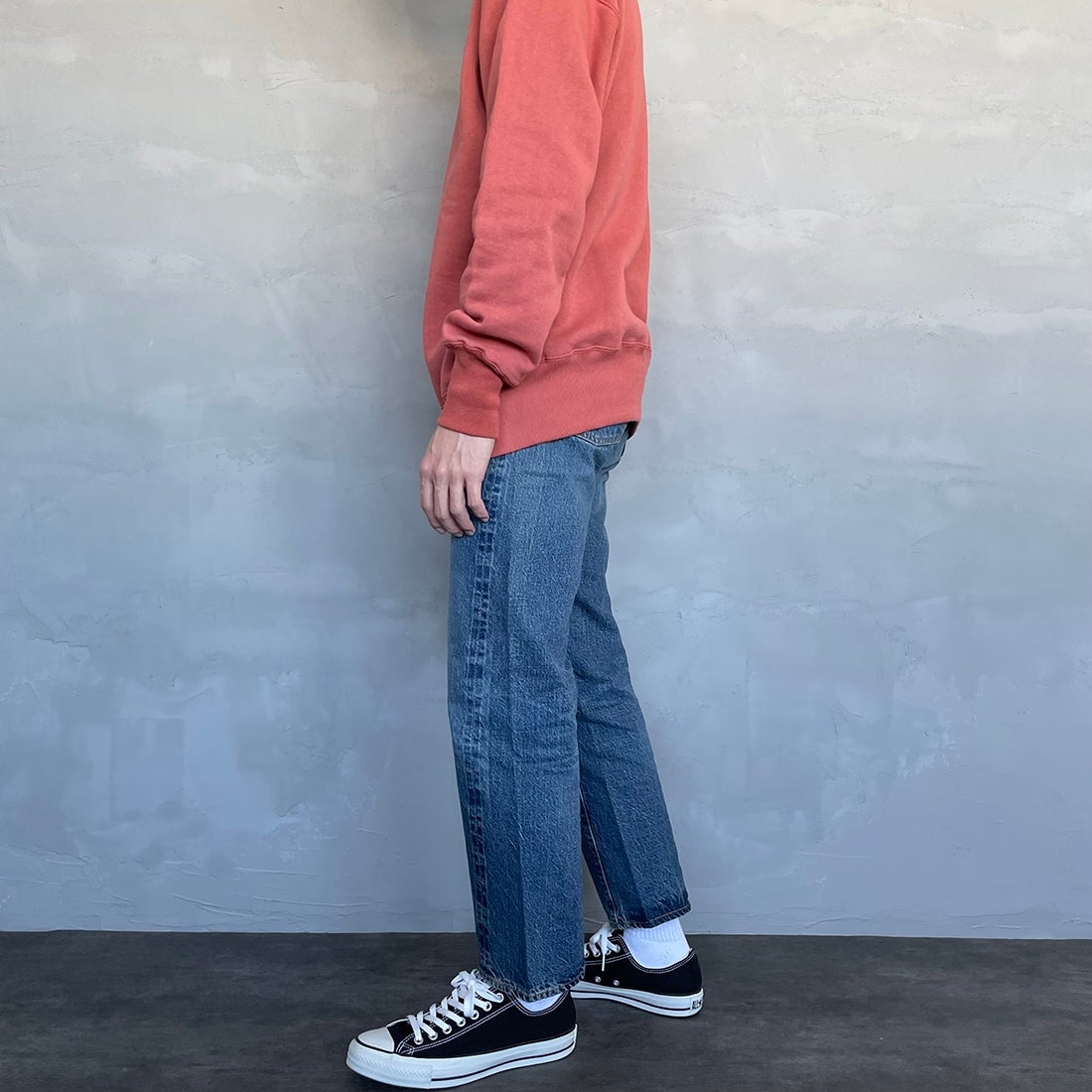 WAREHOUSE [ウエアハウス] 2ND-HAND 1101 [1101] UW (USED WASH 中)&&モデル身長：168cm 着用サイズ：29&&