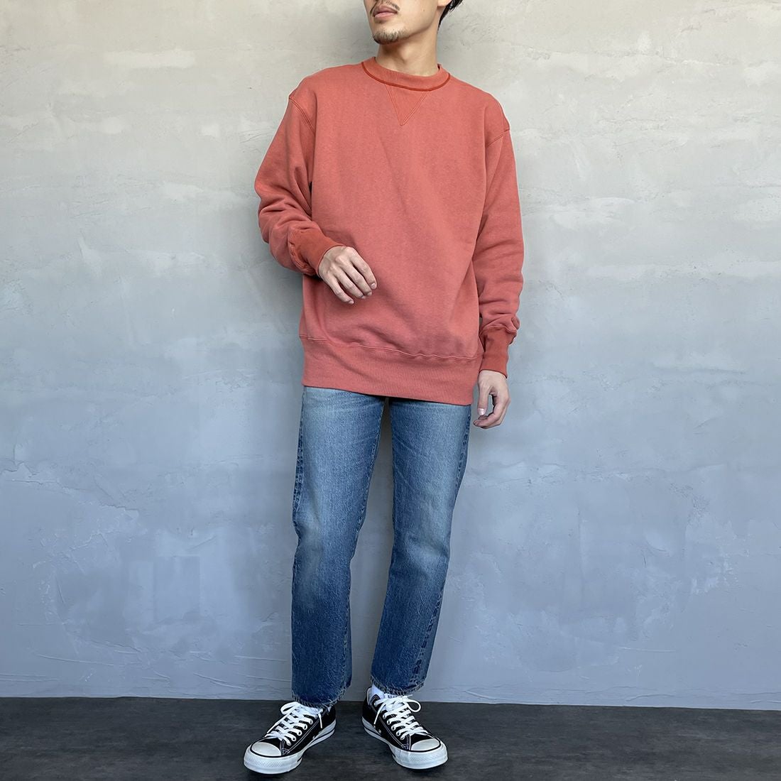 WAREHOUSE [ウエアハウス] 2ND-HAND 1101 [1101] UW (USED WASH 中)&&モデル身長：168cm 着用サイズ：29&&