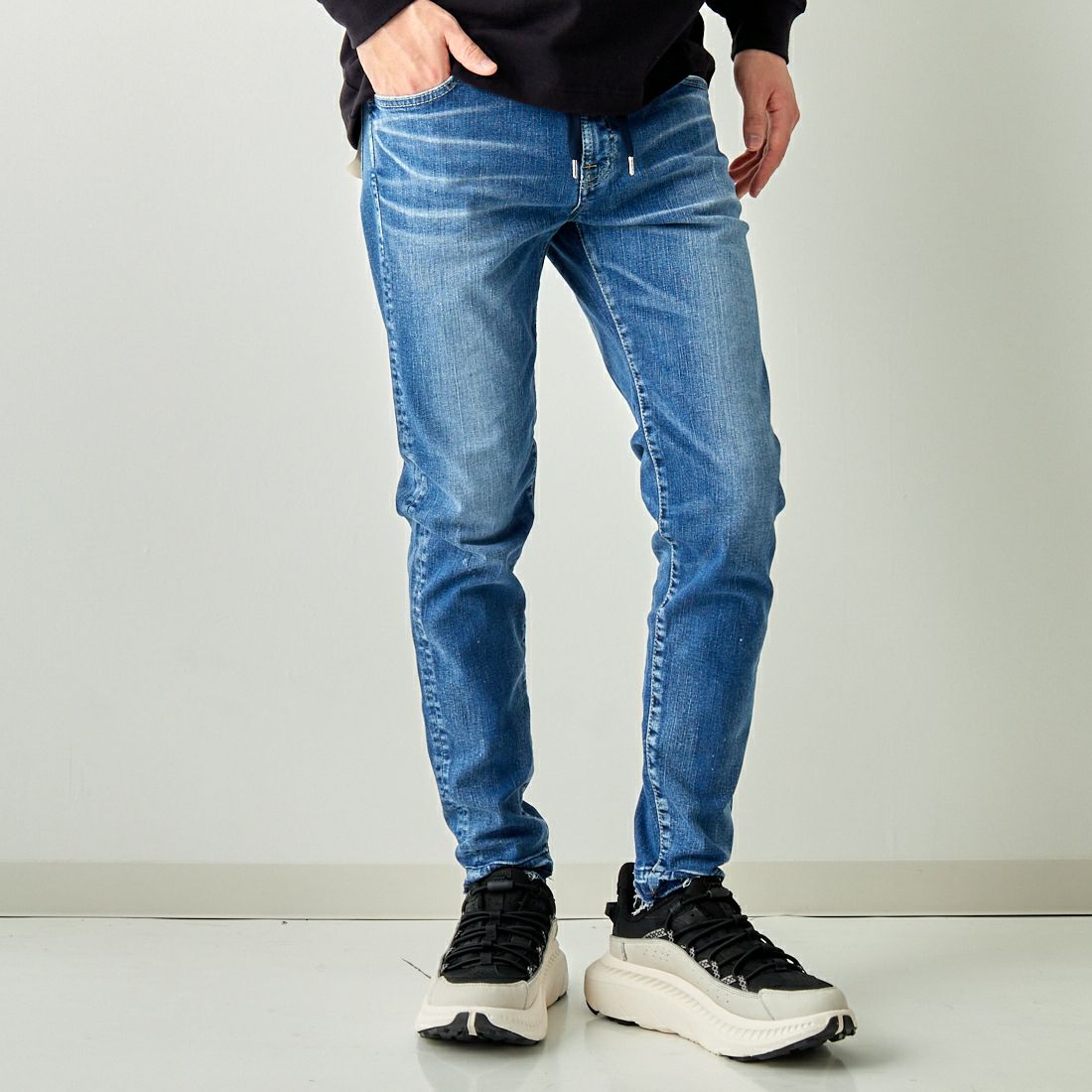 BIG JOHN [ビッグジョン] テーパードジョガー [MMM336H] 413F &&モデル身長：173cm 着用サイズ：28&&