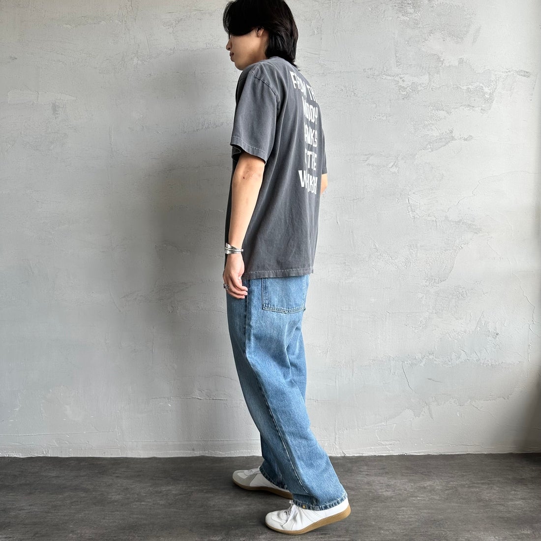 GOOD ROCK SPEED [グッドロックスピード] 別注 NIRVANA ロックプリントTシャツ [INTN-032-JF] CHARCOAL &&モデル身長：179cm 着用サイズ：XL&&