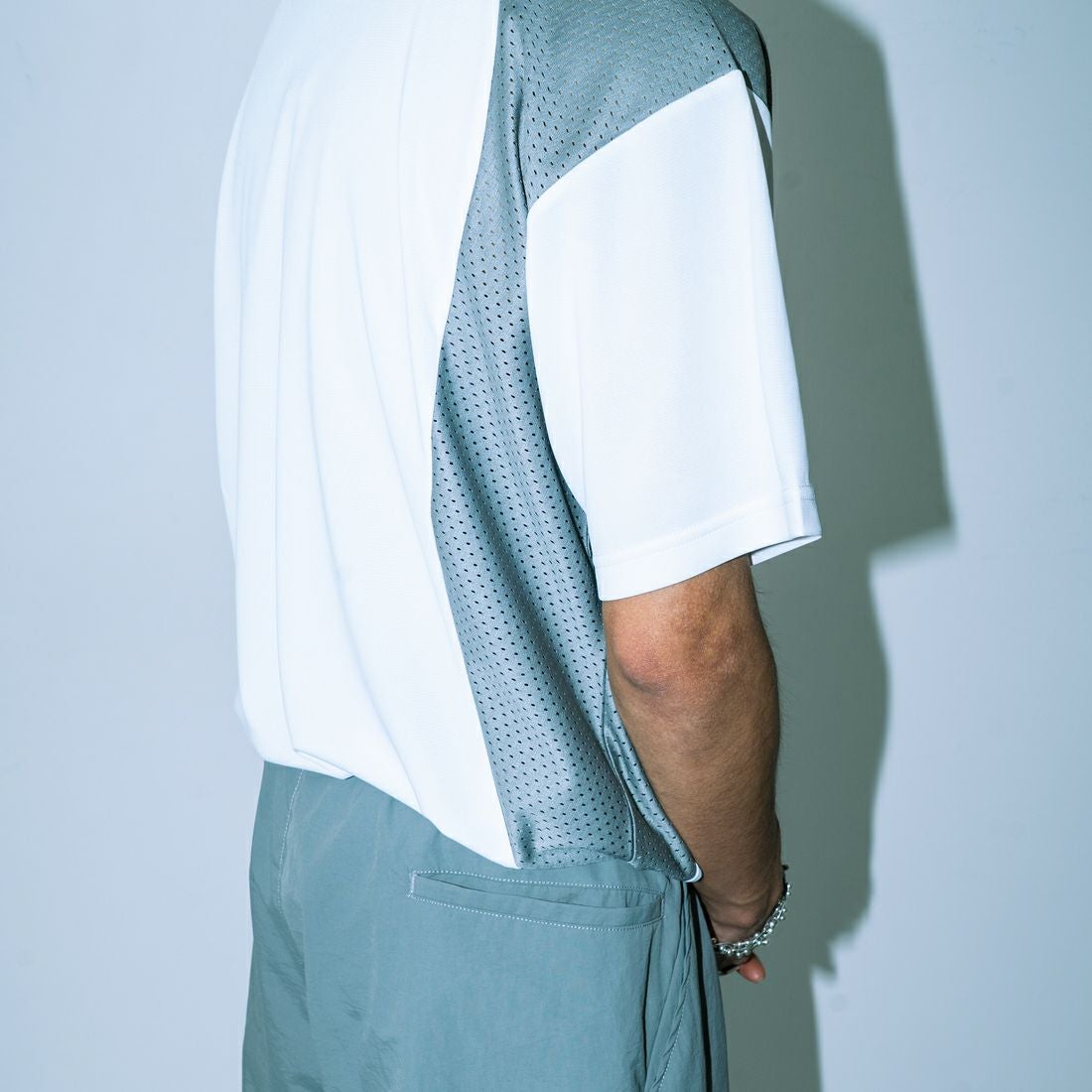 UMBRO [アンブロ] 別注 メッシュ切替 ゲームTシャツ [KBT101-NK-02-JF] WHITE