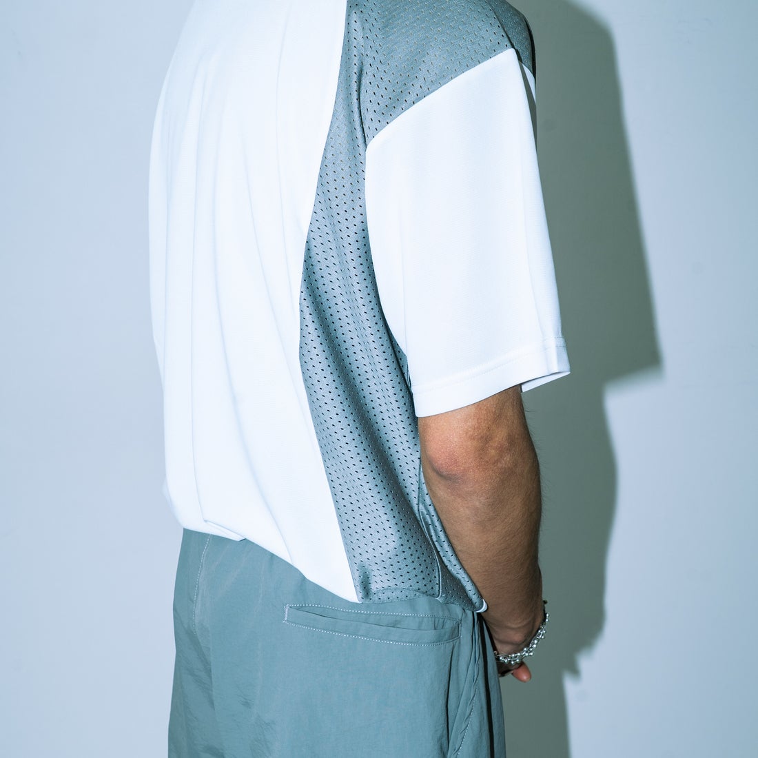 UMBRO [アンブロ] 別注 メッシュ切替 ゲームTシャツ [KBT101-NK-02-JF] WHITE