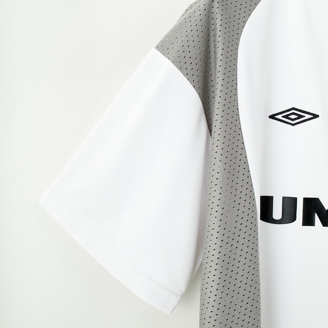UMBRO [アンブロ] 別注 メッシュ切替 ゲームTシャツ [KBT101-NK-02-JF] WHITE